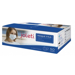 Masque de protection avec élastique Joleti - 3 plis (boite de 50)